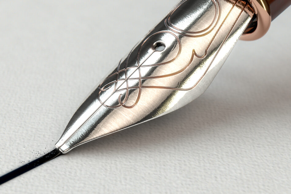 fountain pen writing on thick paper