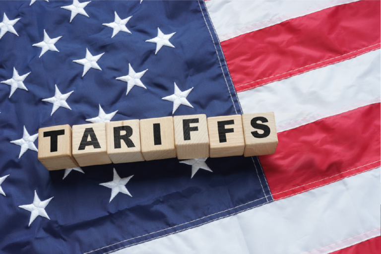 American flag with Tarrigs showing in wooden blocks