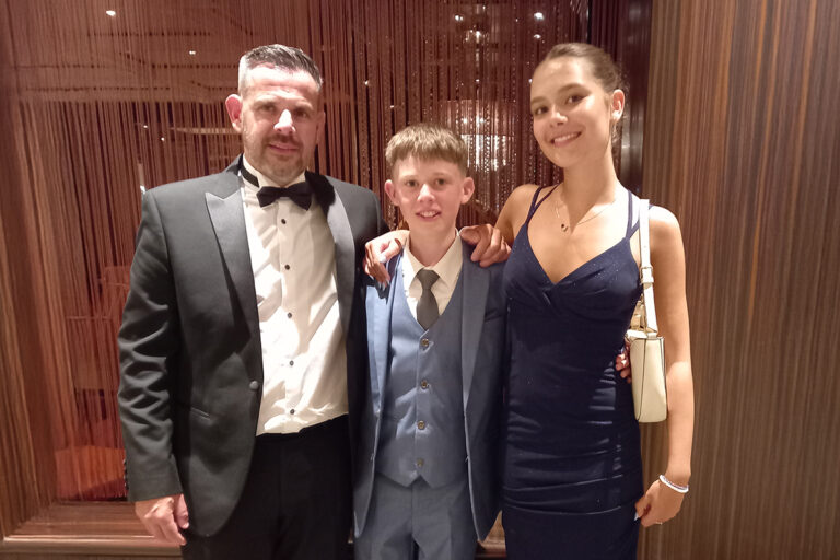 Mark barlow and two children